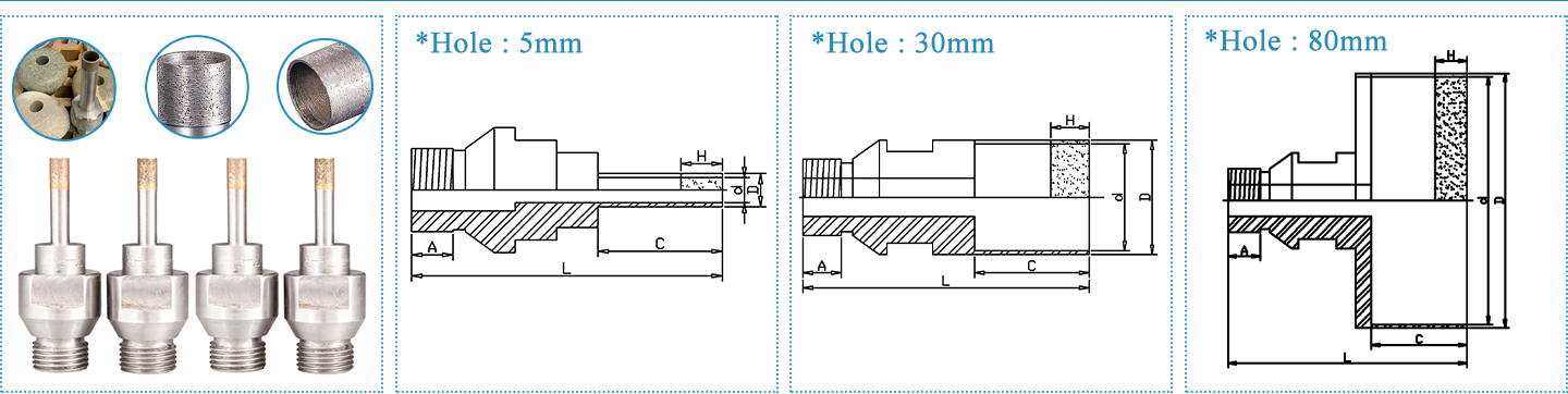 Thread Shank Diamond Core Drill Bit 01
